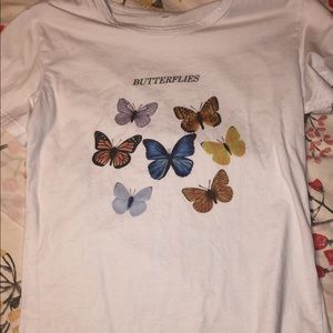 white butterfly shirt